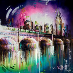 The Home of Big Ben by Samantha Ellis - Original Painting on Box Canvas sized 48x48 inches. Available from Whitewall Galleries